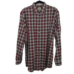 L.L. Bean Wrinkle Resistant 100% Cotton Plaid Long Sleeve  Dress Shirt Sz L-Tall